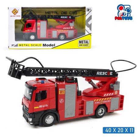 مجسّم شاحنة إطفاء سلم – بطارية حديد (Inertia)